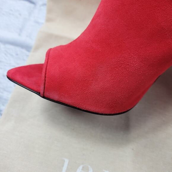 Jenni Kayne Posted Strap Tomato Red Suede Heels size 38 - Picture 14 of 16